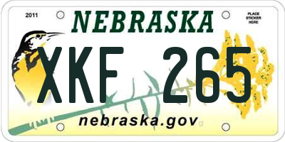 NE license plate XKF265