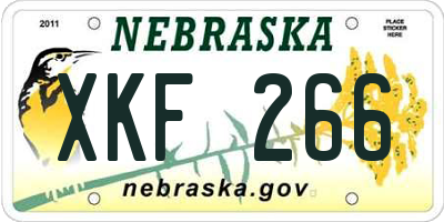 NE license plate XKF266