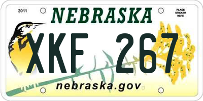 NE license plate XKF267