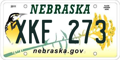 NE license plate XKF273