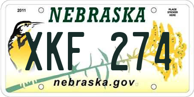 NE license plate XKF274