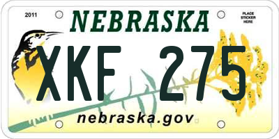 NE license plate XKF275