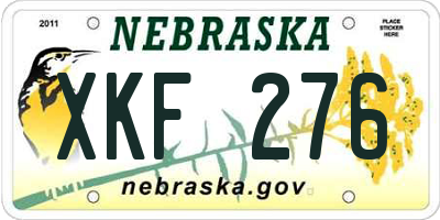 NE license plate XKF276