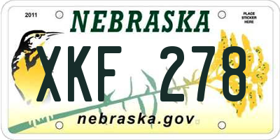 NE license plate XKF278