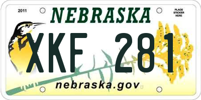 NE license plate XKF281