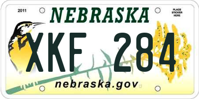 NE license plate XKF284