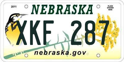NE license plate XKF287