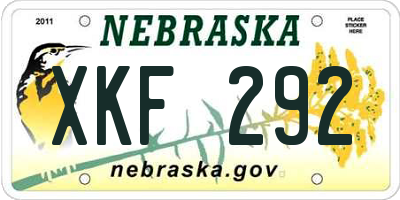 NE license plate XKF292