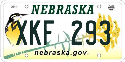 NE license plate XKF293