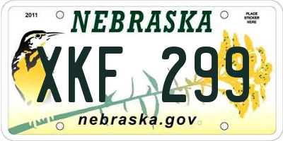NE license plate XKF299