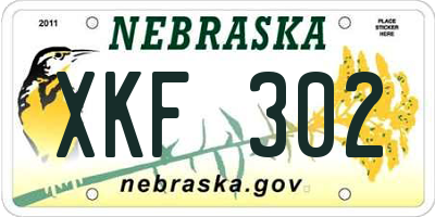 NE license plate XKF302