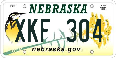 NE license plate XKF304