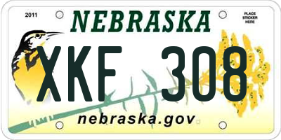 NE license plate XKF308