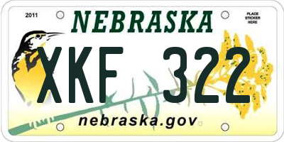 NE license plate XKF322