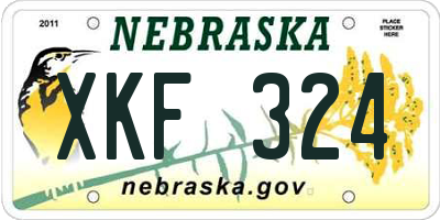 NE license plate XKF324
