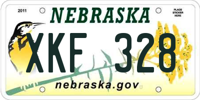 NE license plate XKF328