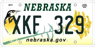 NE license plate XKF329