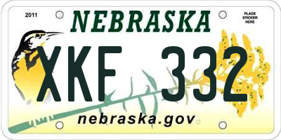 NE license plate XKF332