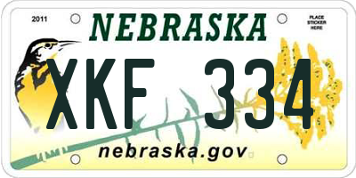 NE license plate XKF334