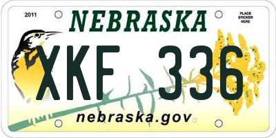 NE license plate XKF336