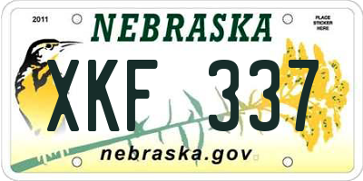 NE license plate XKF337