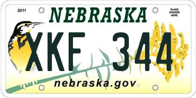 NE license plate XKF344