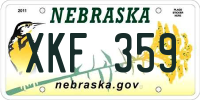 NE license plate XKF359