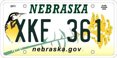 NE license plate XKF361