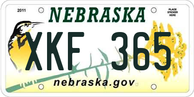 NE license plate XKF365