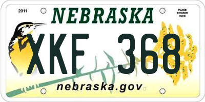 NE license plate XKF368