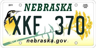 NE license plate XKF370