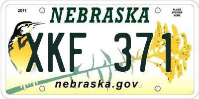 NE license plate XKF371