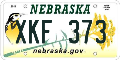 NE license plate XKF373