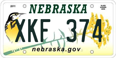 NE license plate XKF374