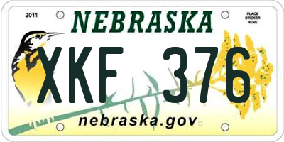 NE license plate XKF376
