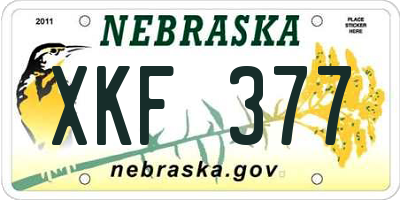 NE license plate XKF377