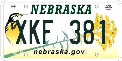 NE license plate XKF381