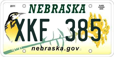 NE license plate XKF385