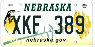 NE license plate XKF389
