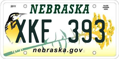 NE license plate XKF393