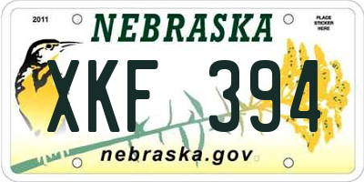 NE license plate XKF394