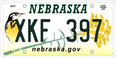 NE license plate XKF397