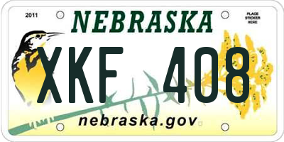 NE license plate XKF408