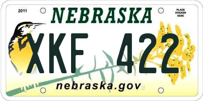 NE license plate XKF422