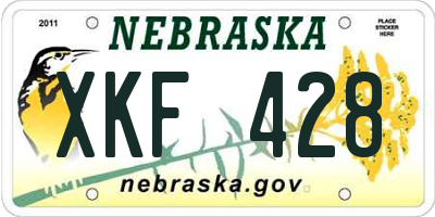 NE license plate XKF428