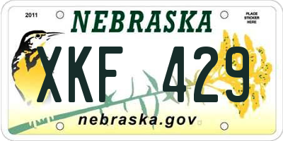 NE license plate XKF429