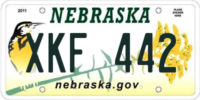 NE license plate XKF442