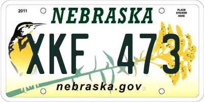 NE license plate XKF473