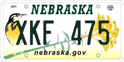 NE license plate XKF475