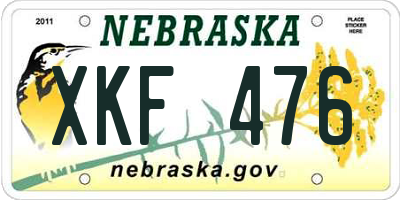 NE license plate XKF476